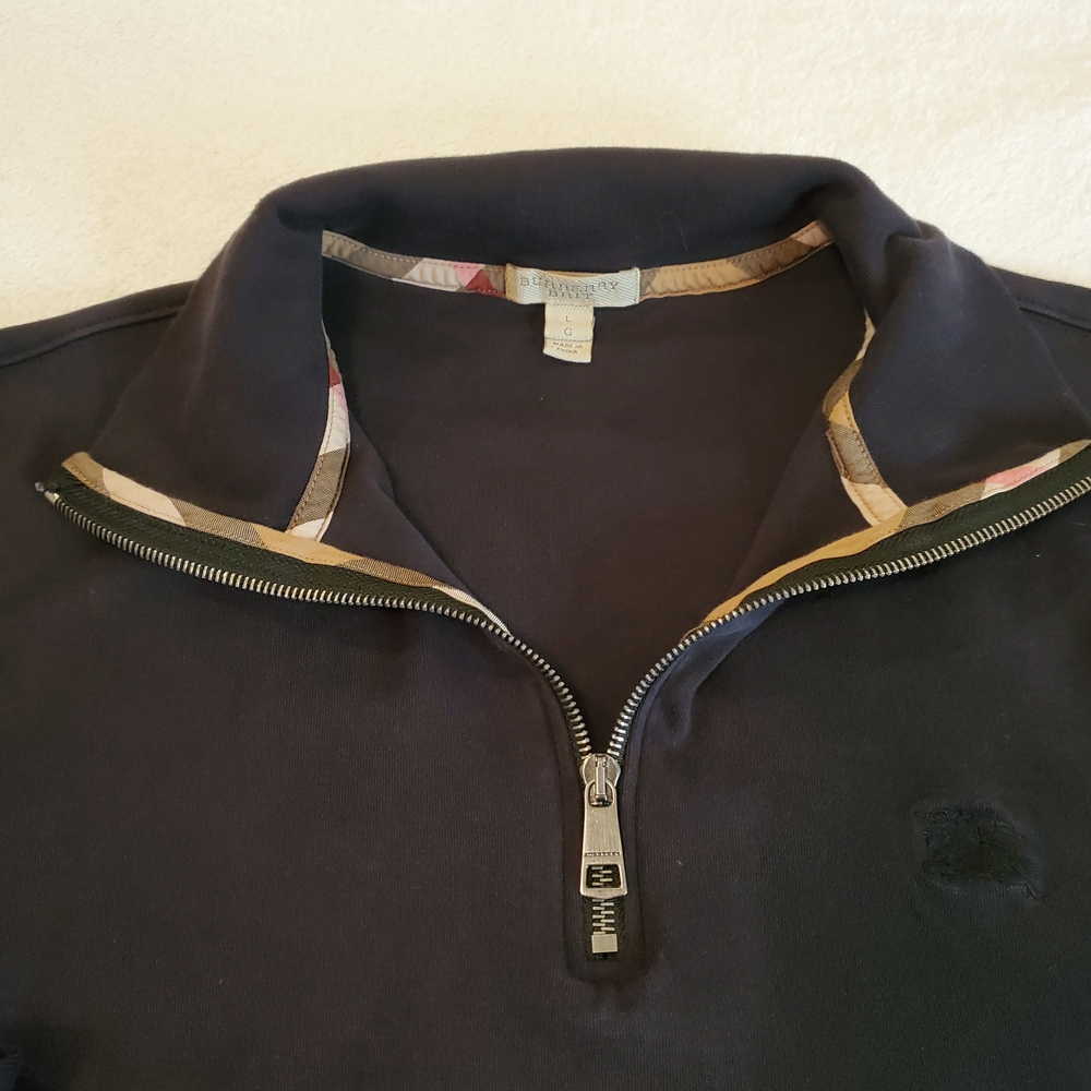 Burberry Black Pullover with Patterned Trim - image 1